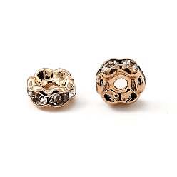 Кристалл Латунные бусины разделители для поставки стразов, класс AAA, волнистый край, без никеля , светлый цвет металла золото, рондель, кристалл, 4x2 мм, отверстие : 1 мм