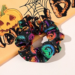 Coloré Élastiques à cheveux en tissu sur le thème d'Halloween, chouchous/élastiques à cheveux chouchous pour filles ou femmes, colorées, 120mm