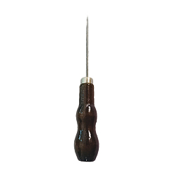 Coconut Brown Awl Pricker Sewing Tool, Hole Maker Tool, with Wood Handle, for Punch Sewing Stitching Leather Craft, Coconut Brown, 13.5x2cm