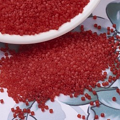 (DB0745) Матовый Прозрачный Красный Оранжевый Бусины miyuki delica, цилиндр, японский бисер, 11/0, (дБ 0745) матовый прозрачный красный оранжевый, 1.3x1.6 мм, отверстие : 0.8 мм, Около 2000 шт / 10 г