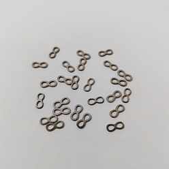 Нержавеющая Сталь Цвет 304 звенья / соединители из нержавеющей стали, бесконечность, цвет нержавеющей стали, 7.7x3.3x0.65 мм