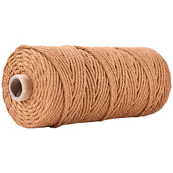 Peru Cotton String Threads for Crafts Knitting Making, Peru, 3mm, about 109.36 Yards(100m)/Roll
