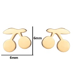 Cherry Gold Unique Asymmetric Love Lock Mushroom Earrings with Maple Leaf Design for Spring