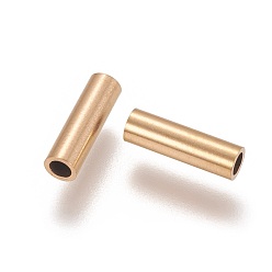 Golden Ion Plating(IP) 304 Stainless Steel Tube Beads, Golden, 10x3mm, Hole: 2mm