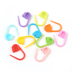 Mixed Color Eco-Friendly ABS Plastic Knitting Crochet Locking Stitch Markers Holder, Mixed Color, 22x11x3mm, Pin: 1mm