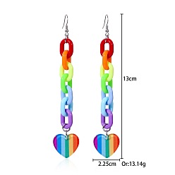 Сердце Сплав мотаться серьги, платина, сердце, 130x22.5 мм