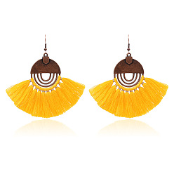 Yellow Bohemian Style Tassel Earrings Fashion Retro Statement Jewelry HY-6776-1