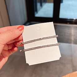 Платина Сплав горный хрусталь крокодил заколки, аксессуары для волос для женщин и девочек, платина, 85 мм, 4 шт / комплект