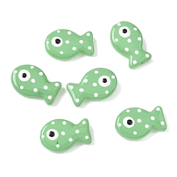 Темный Морско-зеленый Бусины из стеклянной эмали, окрашенные методом запекания, рыба, темно-зеленый, 19.5x12.5x6~6.5 мм, отверстие : 1.2~1.4 мм