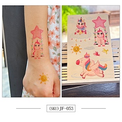 Colorful Horse Pattern Removable Temporary Tattoos Paper Stickers, Colorful, 12x7.5cm