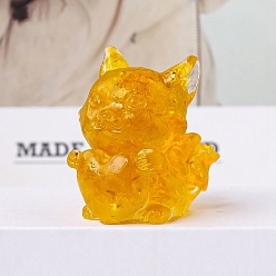 Желтый Кварц Украшения для скульптур из натурального желтого кварца, или украшение рабочего стола домашнего офиса, лиса, 35x40 мм