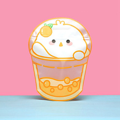 Цыпленок Пластиковые подарочные пакеты с застежкой-молнией в форме чашки для чая с пузырьками, многоразовые упаковочные пакеты, верхнего уплотнения, самоклеящиеся пакеты для конфет, золотые, цыпленок, 30x18 см