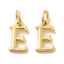 Letter E Pendentifs en laiton, avec anneau de saut, lettre e, 10x6x1.5mm, anneau: 5x1 mm, diamètre intérieur: 3 mm