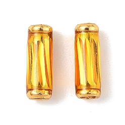 Золотистый Латунь эмаль бисера, колонка, долговечный, без свинца и без кадмия, реальный 24 k позолоченный, золотые, 9x3 мм, отверстие : 1.8 мм