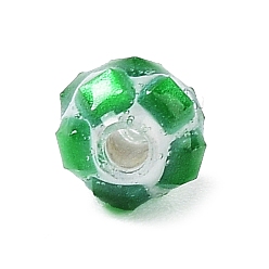 Verde Lima Cuentas de concha artesanales de colores, teñido, rondo, verde lima, 5.5~6x5.5~6 mm, agujero: 1.2~1.4 mm