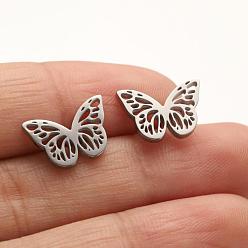 669 steel color Earrings Girls Cute Spring Summer Butterfly Wings Heart Pattern Personality Earrings
