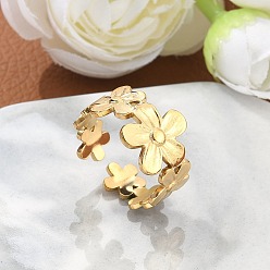 Золотой Ионное покрытие (ip) 304 перстни из нержавеющей стали, манжеты кольца, долговечный, подсолнечник, золотые, размер США 7 1/4 (17.5 мм), 7~12 мм