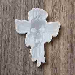 White Religion Cross with Skull Display Silicone Molds, Resin Casting Molds, for UV Resin, Epoxy Resin Craft Making, White, 83x65x9mm