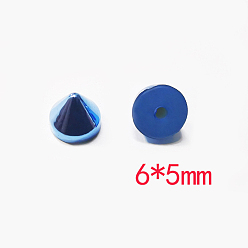 Blue Acrylic Screw Rivet, Cone, for Purse Handbag Shoes Leather Craft Clothes Belt, Blue, 6x5mm