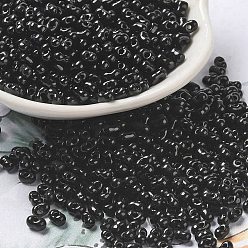 Black Opaque Glass Seed Beads, Peanut, Black, 3.5~4x2~2.5x2~2.3mm, Hole: 0.8mm