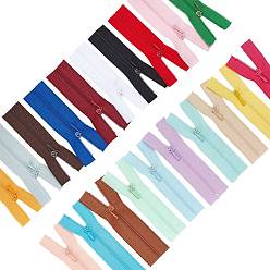 (52) Непрозрачная лаванда Нейлоновые аксессуары для одежды, комплекты компонентов на молнии, съемник на молнии из нейлона и сплава, разноцветные, 90~96x27x1 мм, 1 прядь / цвет, 20 цветов, 20strands / комплект