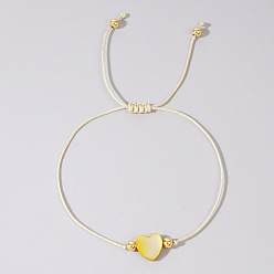 Желтый Регулируемые браслеты из бисера в форме ракушек радужного цвета для женщин, желтые