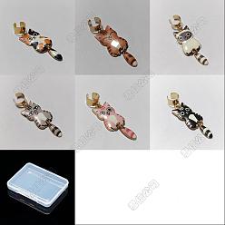 (52) Непрозрачная лаванда 6 шт 6 цвета сплав эмаль стетоскоп подвеска украшения, форма кошки, с 304 фурнитурой из нержавеющей стали, разноцветные, 47 мм, 1 шт / цвет