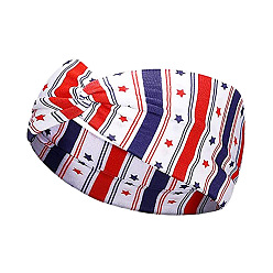 Белый Тканевая повязка на голову в честь Дня независимости, звездные аксессуары для волос, белые, 240x100 мм