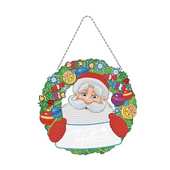 Santa Claus DIY Pendant Decoration Painting Diamond Painting Kits, Including Resin Rhinestones, Pen, Tray & Glue Clay, Christmas Theme, Santa Claus, 435x280mm