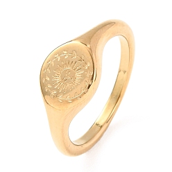 Солнце 304 кольца для пальцев из нержавеющей стали для женщин, выражение лица солнца, перстни-печатки, золотые, солнце, 9 мм, внутренний диаметр: 17 мм