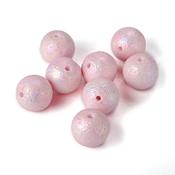 Pearl Pink Opaque Frosted Acrylic Beads, Round, Pearl Pink, 16mm, Hole: 2.2mm