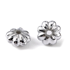 Silver Silver Plating Acrylic Beads, Flower, Silver Color, about 6mm in diameter, 3mm thick, hole: 1mm, about 9000 pcs/500g