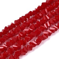 (123L) Белый крем непрозрачный блеск Непрозрачное стекло бисер нитей, треугольные, граненые, огнеупорный кирпич, 2~2.5x3.5~4x3.5~4 мм, отверстие : 0.8~0.9 мм, около 126~132 шт / нитка, 13.78~14.96'' (35~38 см)