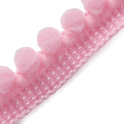 Pink Полиэстеровые помпоны, кружевная отделка, бахрома, лента для шитья, розовые, 13x5 мм, около 5.47 ярдов (5 м) / мешок