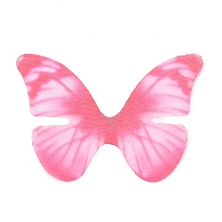 Light Coral Gradient Color Cloth Butterfly Ornaments, Craft Butterfly, for DIY Hair Accessories, Wedding Dress, Light Coral, 45mm