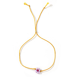 Лиловый Браслеты-слайдеры из смолы с бусинами в виде цветов для женщин, два тона, сирень, 11.02 дюйм (28 см)