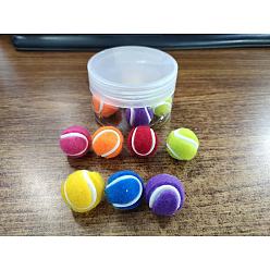 Mixed Color 14Pcs 7 Colors Cloth Fabric Pendants, with Platinum Tone Iron Loop, Tennis, Mixed Color, 22x19mm, Hole: 2mm, 2pcs/color