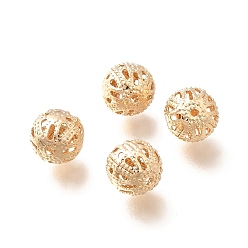 Light Gold Латунные бусины, долговечный, без кадмия и без свинца, круглые, золотой свет, 8 мм, отверстие : 1.1 мм