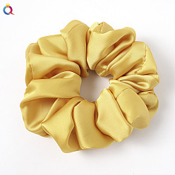 C190 Super Large Satin - Turmeric Vintage French Retro Bow Hairband - Solid Color Satin Hair Tie