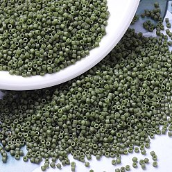 (DB0391) Матовый Непрозрачный Оливковый Блеск Бусины miyuki delica, цилиндр, японский бисер, 11/0, (дБ 0391) матовый матовый оливковый глянец, 1.3x1.6 мм, отверстие : 0.8 мм, Около 2000 шт / 10 г