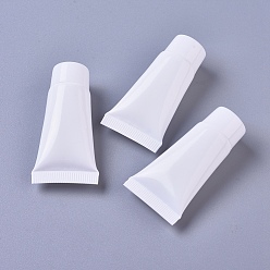 Белый 5 мл ПЭ пластиковый многоразовый отжимной флакон мягкий тюбик, с крышкой из полипропилена, контейнер для макияжа, очищающие бутылки, белые, 5.7x2.85 см, емкость: около 5 мл (0.17 жидких унций)