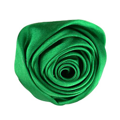 Весенне-зеленый Атласная ткань ручной работы 3d цветок розы, аксессуары для украшения обуви, шапки, одежды своими руками, весенний зеленый, 5.5 см