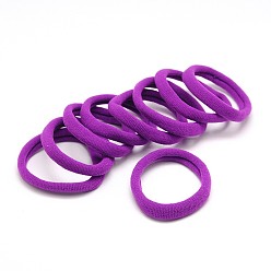 Dark Violet Girl's Hair Accessories, Nylon Thread Elastic Fiber Hair Ties, Dark Violet, 34mm
