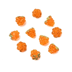 Темно-Оранжевый Бусины лэмпворк , малина, темно-оранжевый, 12.5x10~12 мм, отверстие : 1.6 мм