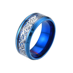 Blue Bling 201 Stainless Steel Plain Band Ring for Women, Blue, Inner Diameter: 17mm