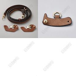 Седло Коричневый Плоские ремни для сумок из искусственной кожи, с неповрежденной сумкой из искусственной кожи и железа, треугольная пряжка, золотой свет, седло коричневый