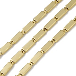 Real 18K Gold Plated Brass Rectangle Link Chains, with Spool, Soldered, Long-Lasting Plated, Cadmium Free & Nickel Free & Lead Free, Real 18K Gold Plated, 17.5x5x3mm