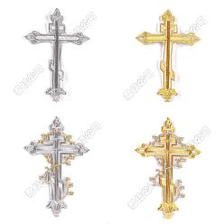 (52) Непрозрачная лаванда 6 шт. 4 цвета крестообразная компьютерная вышивка ткань приклеиваемые/пришивные заплатки, аксессуары для костюма, разноцветные, 142~285x101~190 мм