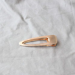 Rose gold Vintage Metal Hair Clip - Japanese Style, Hollow Out, Simple, Retro, Wire Edge.