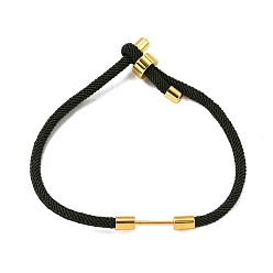 Темно-оливково-зеленый Плетеный браслет из нейлонового шнура, с латунной фурнитурой , реальный 18 k позолоченный, темно-оливковый зеленый, 9-1/2 дюйм (24 см), ссылка: 24x4 mm